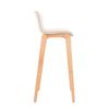 Clp Taburete Hoover Con Base De Madera Tela Crema 46x41x101 Cm