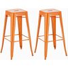 Clp Set De 2x Taburetes Joshua Metal Naranja 43x43x77 Cm