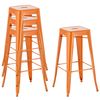 Clp Set De 2x Taburetes Joshua Metal Naranja 43x43x77 Cm