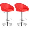 Clp Set 2x Taburete De Bar Miami En Polipiel Simil Cuero Rojo 51x55x86 Cm