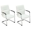 Clp Set 2 Sillas De Conferencia Seattle Simil Cuero Blanco 60x56x92 Cm