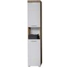 Columna De Baño Kelia Blanco Brillante Y Roble Nudoso 37 Cm