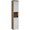 Columna De Baño Kelia Blanco Brillante Y Roble Nudoso 37 Cm