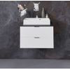 Mueble Bajo De Melamina Bard Blanco Y Antracita Con 2 Cajones