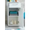 Mueble De Baño 1 Puerta 1 Cajón Melamina Blanca Micko