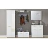 Mueble Zapatero Bezzi 2 Puertas Melamina Blanca Y Gris