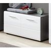 Mueble Zapatero Bezzi 2 Puertas Melamina Blanca Y Gris