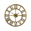 Reloj De Pared Marco De Hierro Dorado Diseño Clásico Números Romanos Redondo 61 Cm Nottwil - Dorado