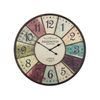 Reloj De Pared Multicolor De Hierro Envejecido Diseño Vintage Estación De Tren Redondo 59 Cm Boswil - Multicolor