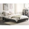 Cama Tapizada Gris 180 X 200 Cm Con Somier Sin Cabecero Roanne - Gris