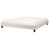 Cama Tapizada Beige 180 X 200 Cm Con Somier Sin Cabecero Roanne - Beige