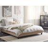 Cama Tapizada Beige 180 X 200 Cm Con Somier Sin Cabecero Roanne - Beige