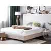 Cama Tapizada Beige 180 X 200 Cm Con Somier Sin Cabecero Roanne - Beige