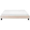 Cama Tapizada Beige 180 X 200 Cm Con Somier Sin Cabecero Roanne - Beige