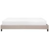 Cama Tapizada Beige 180 X 200 Cm Con Somier Sin Cabecero Roanne - Beige