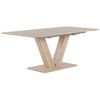 Mesa De Comedor De Madera Chapada En Roble Claro 140 X 90 X 75 Cm Tablero Extensible Estilo Moderno Lixa - Madera Clara