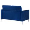 Sofá Tapizado En Tela Azul Patas Plateadas 2 Plazas Loveseat Biplaza Glamour Fenes - Azul