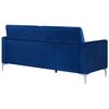 Sofá De 3 Plazas Retro Contemporáneo Moderno Asiento De Terciopelo Azul Marino Patas Metálicas Fenes - Azul