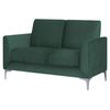 Sofá Tapizado En Tela Verde Patas Plateadas 2 Plazas Loveseat Biplaza Glamour Fenes - Verde