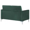 Sofá Tapizado En Tela Verde Patas Plateadas 2 Plazas Loveseat Biplaza Glamour Fenes - Verde