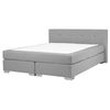 Cama Continental Tapizada Gris 160 X 200 Cm Con Colchón Y Cabecero Bajo Consul - Gris