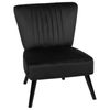 Sillón Tapizado Negro Decorativo Sin Reposabrazos Mechones Verticales Patas De Madera Vaasa - Negro