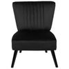 Sillón Tapizado Negro Decorativo Sin Reposabrazos Mechones Verticales Patas De Madera Vaasa - Negro