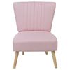 Sillón Tapizado Rosa Decorativo Sin Reposabrazos Mechones Verticales Patas De Madera Vaasa - Rosa