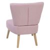 Sillón Tapizado Rosa Decorativo Sin Reposabrazos Mechones Verticales Patas De Madera Vaasa - Rosa