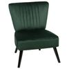 Sillón Tapizado Verde Decorativo Sin Reposabrazos Mechones Verticales Patas De Madera Vaasa - Verde