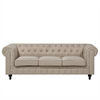 Conjunto De Sofás 4 Plazas Tapizados Beige Chesterfield