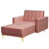 Chaise Longue De Terciopelo Rosa Aberdeen