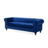 Conjunto De Sofás De Terciopelo Azul Chesterfield