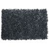 Alfombra De Piel Genuina Negro 140 X 200 Cm Hecha A Mano Moderno Mut - Negro