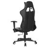 Silla De Juegos De Piel Sintética Negra Con Reposabrazos Ajustables Reclinables Blancos Soporte Lumbar Cojín Reposacabezas Gamer - Negro