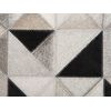 Alfombra De Cuero Gris Y Negro 140 Cm Redonda Tejida A Mano De Patchwork Moderno Kirklar - Beige