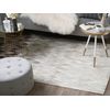 Alfombra De Piel Blanca Y Gris 140 X 200 Cm Moderna Patchwork Hecha A Mano Maldan - Beige