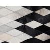 Alfombra De Piel Blanca Y Negra 160 X 230 Cm Moderna Patchwork Hecha A Mano Maldan - Negro