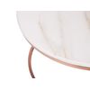 Mesa De Centro Efecto Mármol De Metal Beige Cobrizo 70 Cm Tablero Mdf Coral - Rosa Dorado