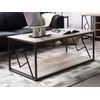 Mesa De Centro Con Tablero De Madera Oscura Estructura De Metal Negro 120 X 60 Cm Sala De Estar Industrial Moderna Forres - Madera Oscura