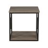 Mesa Auxiliar Con Tablero De Madera Oscura Marco De Metal Negro 56 X 56 Cm Cuadrada Sala De Estar Industrial Moderna Forres - Madera Oscura