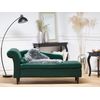 Chaise Longue Tapizado En Terciopelo Verde Esmeralda Con Almacenamiento Versión Izquierda Luiro - Verde