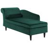 Chaise Longue Tapizado En Terciopelo Verde Esmeralda Con Almacenamiento Versión Izquierda Luiro - Verde