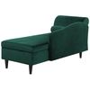 Chaise Longue Tapizado En Terciopelo Verde Esmeralda Con Almacenamiento Versión Izquierda Luiro - Verde