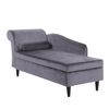 Chaise Longue De Terciopelo Gris Oscuro Izquierdo Luiro