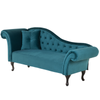 Chaise Longue De Terciopelo Azul Izquierdo Lattes