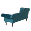 Chaise Longue De Terciopelo Azul Izquierdo Lattes