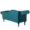 Chaise Longue De Terciopelo Azul Izquierdo Lattes