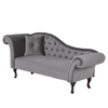 Chaise Longue De Terciopelo Gris Izquierdo Lattes