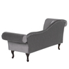 Chaise Longue De Terciopelo Gris Izquierdo Lattes